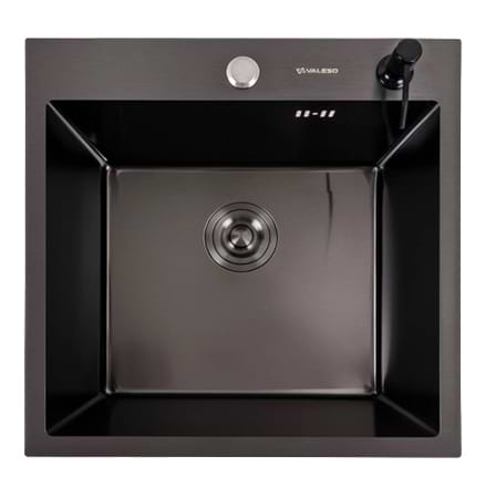 Мийка кухонна VALESO 50x50 PVD чорна Handmade ECN (2,0/0,5)