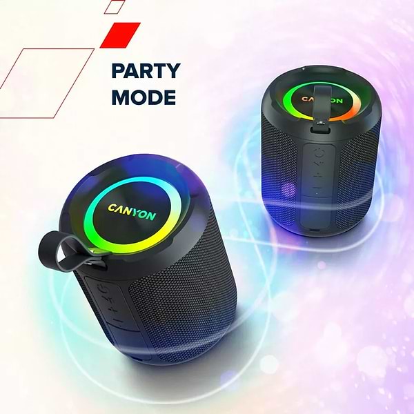 Фото - Портативная акустика Canyon OnMove 11 IPX6 TWS 20W EQ RGB Black (CNE-CBTSP11)