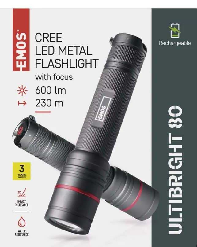 Фото - Фонарь EMOS P3180 Ultibright 80 600 Lm 2600 mAh металл фокус