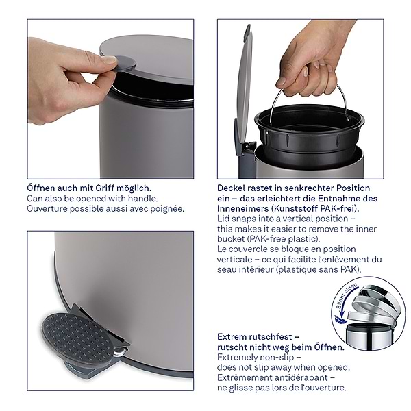 Фото - Бак для сміття з педаллю Kela Mats світло-рожевий 3 л (23617)