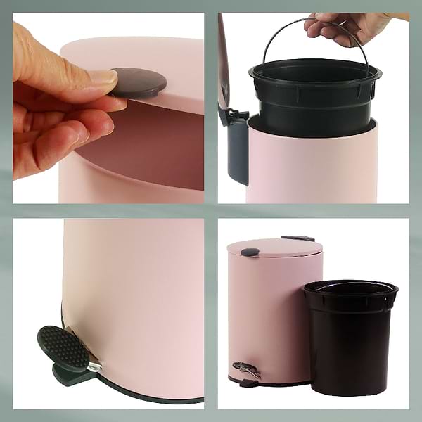 Фото - Бак для сміття з педаллю Kela Mats світло-рожевий 3 л (23617)