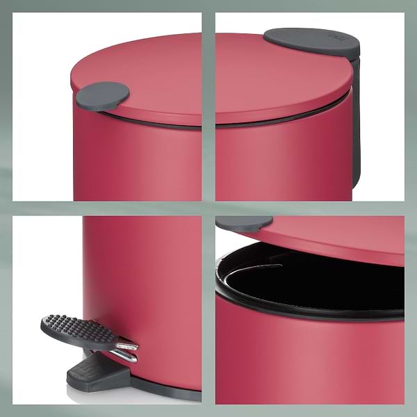 Фото - Бак для сміття з педаллю Kela Mats пастельно-червоний 3 л (23618)