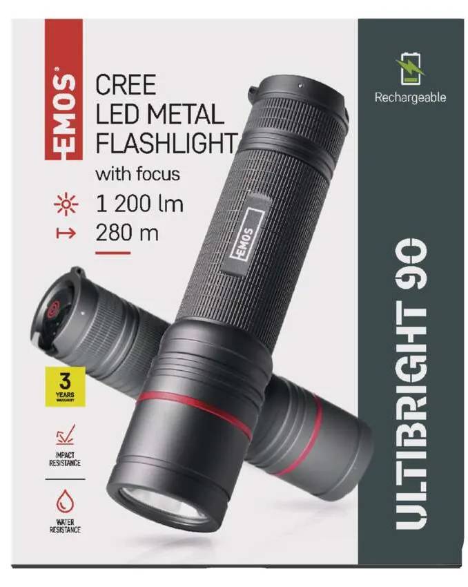 Фото - Фонарь EMOS P3190 Ultibright 90 1200 Lm 5000 mAh металл фокус