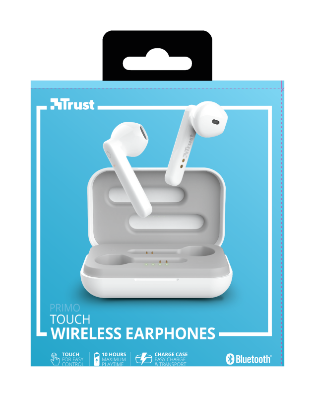 Фото - Навушники вкладиші бездротові TWS Trust Primo Touch True Wireless Mic White (23783)