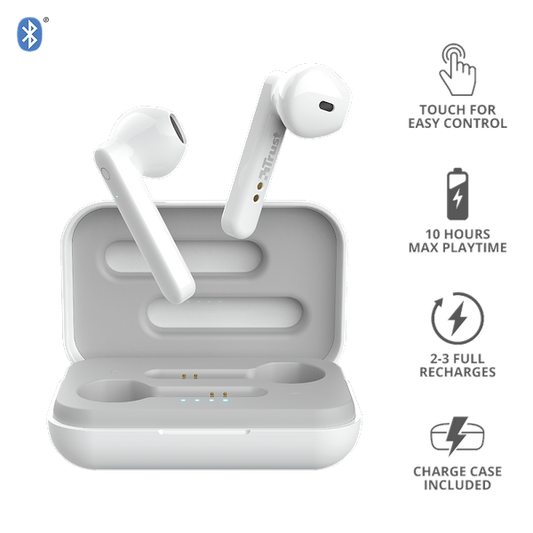 Фото - Навушники вкладиші бездротові TWS Trust Primo Touch True Wireless Mic White (23783)