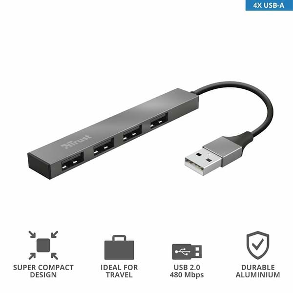 Фото - Хаб USB Trust Halyx Aluminium (23786)