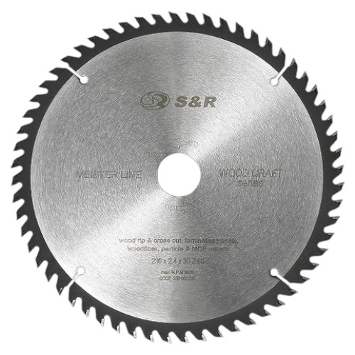 Диск алмазный S&R WoodCraft 230x30x2.4 Z60 (238060230)