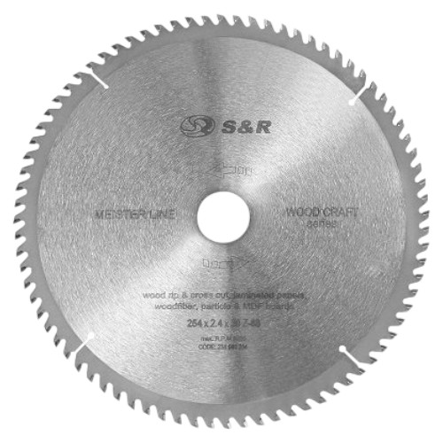 Диск алмазный S&R WoodCraft 254x30x2.6 Z80 (238080254)