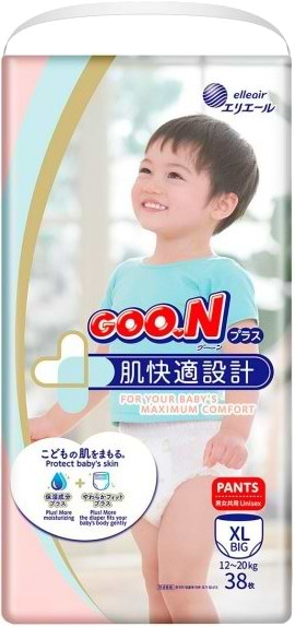 Одноразові підгузки-трусики Goo.N Plus Розмір Big XL (12-20 кг), 38 шт. (843341)