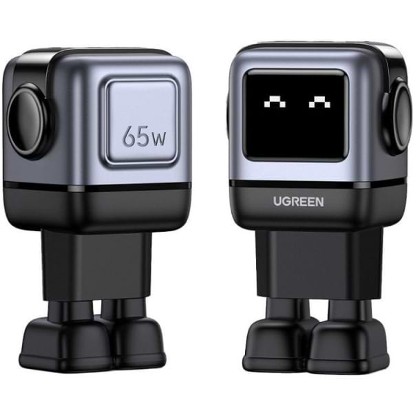 Фото - Сетевое зарядное устройство UGREEN CD361 3xUSB 65W 2xUSB-C+USB-A Gan Robot tech Fast Charger Gray (25685B)
