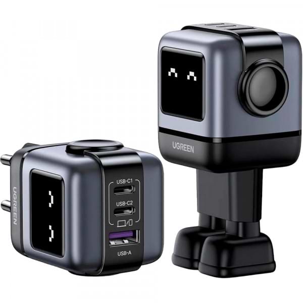Фото - Сетевое зарядное устройство UGREEN CD361 3xUSB 65W 2xUSB-C+USB-A Gan Robot tech Fast Charger Gray (25685B)