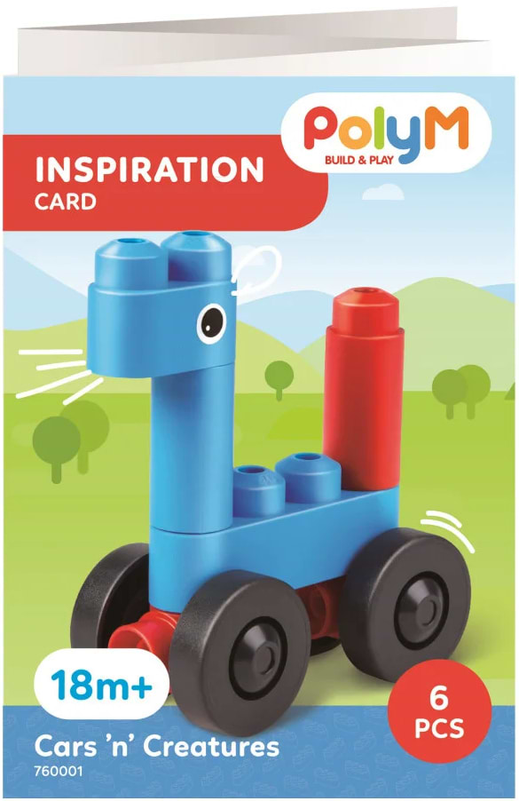 Фото - Пластиковий конструктор PolyM Машинки і звірята 6 деталей (760001)