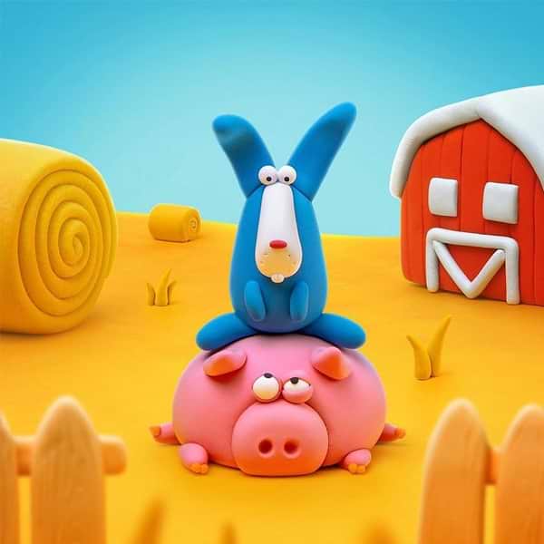 Фото - Масса для лепки Ліпака Поросенок, лошадка, кролик (60023-UA01)