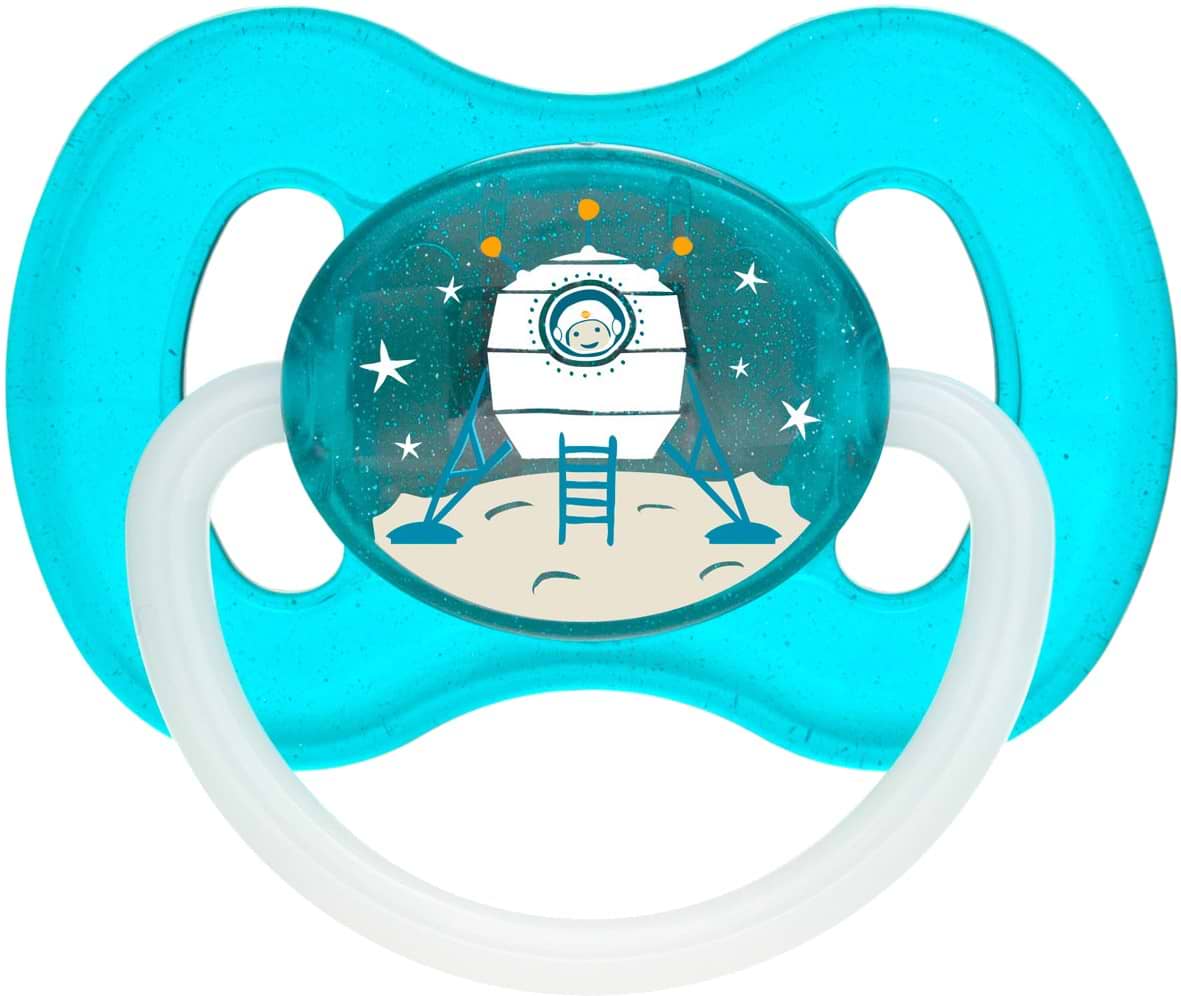 Круглая пустышка Canpol babies space латексная синяя, 1 шт. (23/222_blu)