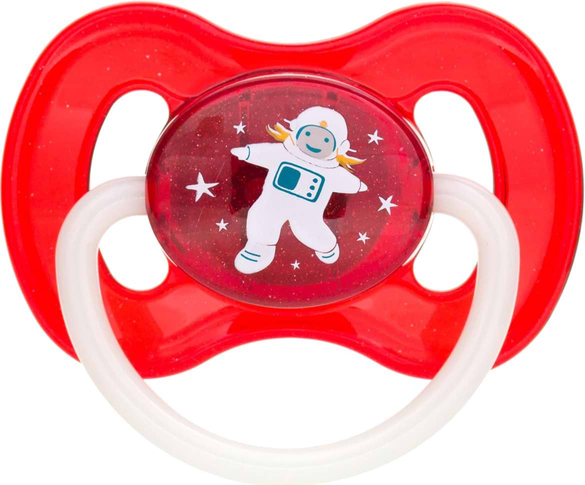 Круглая пустышка Canpol babies space латексная 0-6 мес. красная, 1 шт. (23/221_red)