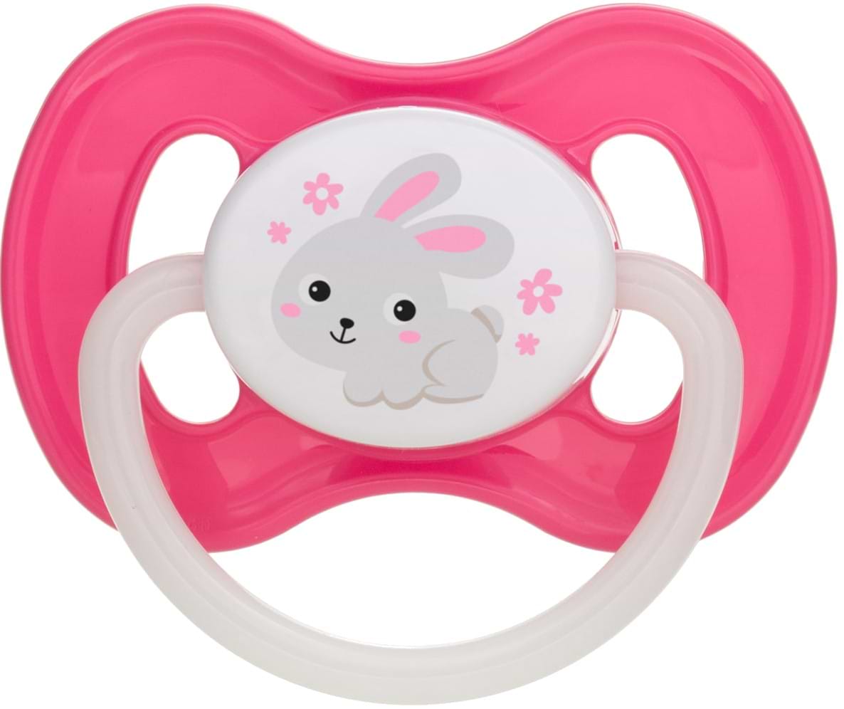 Симметричная пустышка Canpol babies Bunny & Company силиконовая 0-6 мес. розовая, 1 шт.   (23/268_pin)