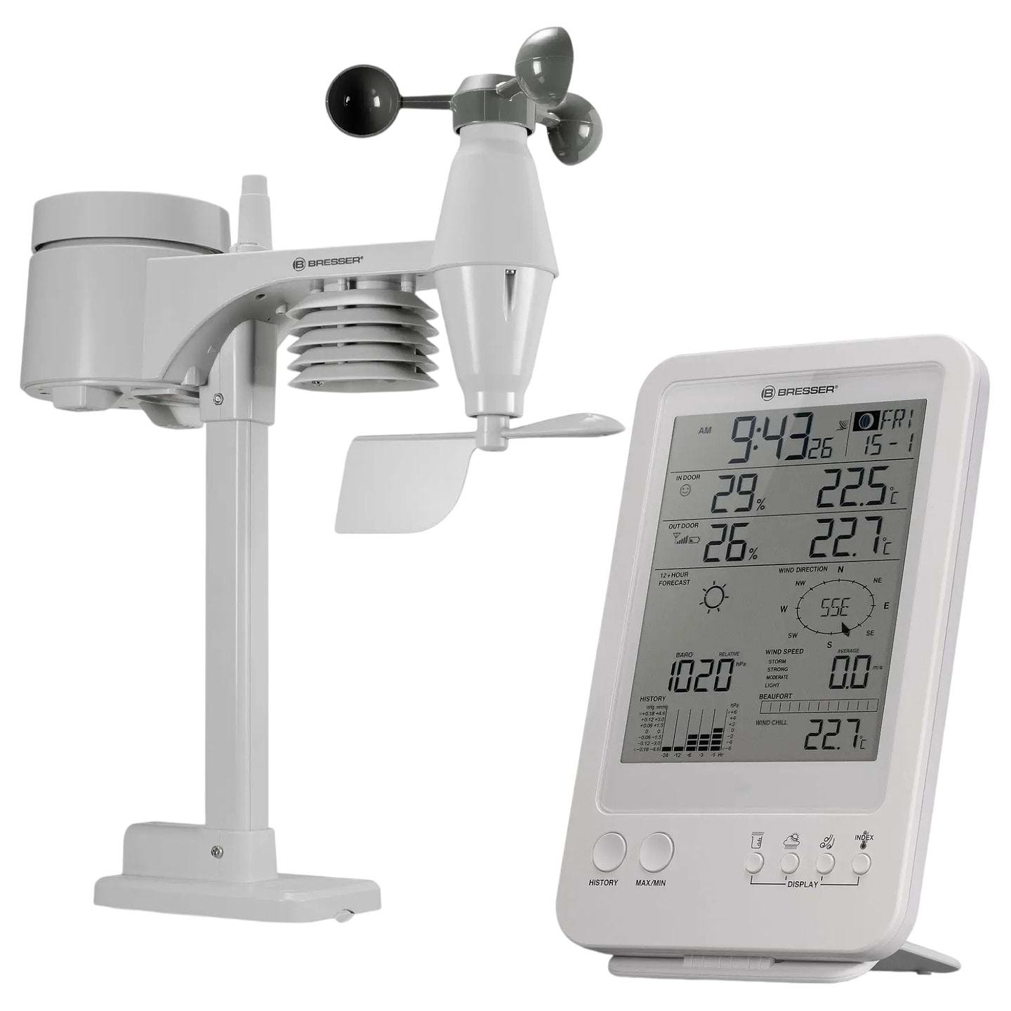 Метеостанция Bresser Weather Center 5-in-1 White (7002511)
