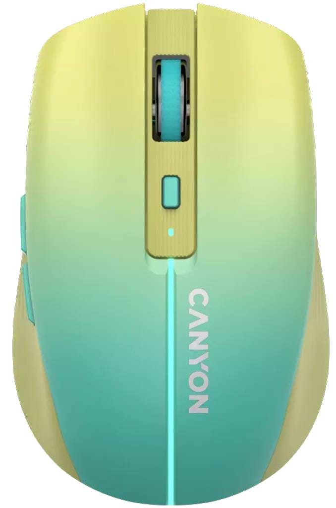 Мышь беспроводная Canyon MW-44 LED BT/Wireless Rechargeable Yellow Blue (CNS-CMSW44UA) - Фото 1