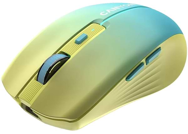 Фото - Мышь беспроводная Canyon MW-44 LED BT/Wireless Rechargeable Yellow Blue (CNS-CMSW44UA)