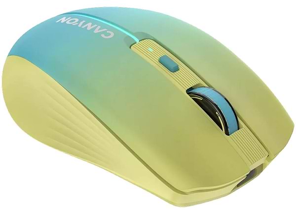 Фото - Мышь беспроводная Canyon MW-44 LED BT/Wireless Rechargeable Yellow Blue (CNS-CMSW44UA)