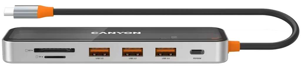 Док-станція Canyon DS-13 4k 7-в-1 USB-C Space Grey (CNS-TDS13) - Фото 1