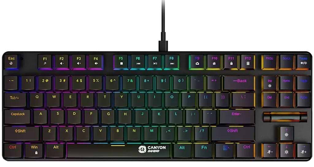 Клавиатура проводная игровая Canyon Cometstrike GK-50 RGB TKL ENG/UKR Black (CND-SKB50-US) - Фото 1