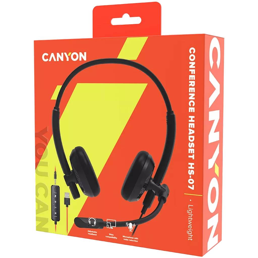 Фото - Гарнитура проводная Canyon HS-07 Black (CNS-HS07B)