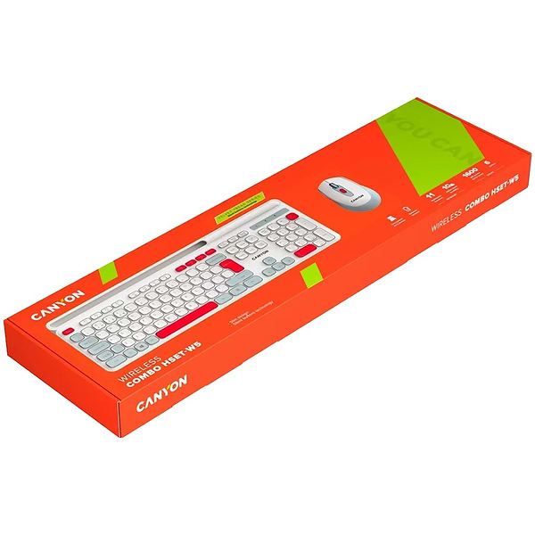 Фото - Клавіатура + миша бездротова Canyon HSET-W5 White (CNS-HSETW5WT)