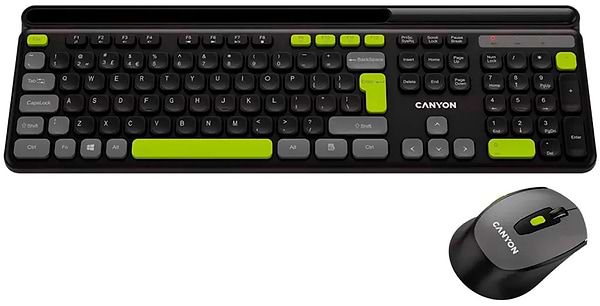 Фото - Клавіатура + миша бездротова Canyon HSET-W5 Black (CNS-HSETW5BK)