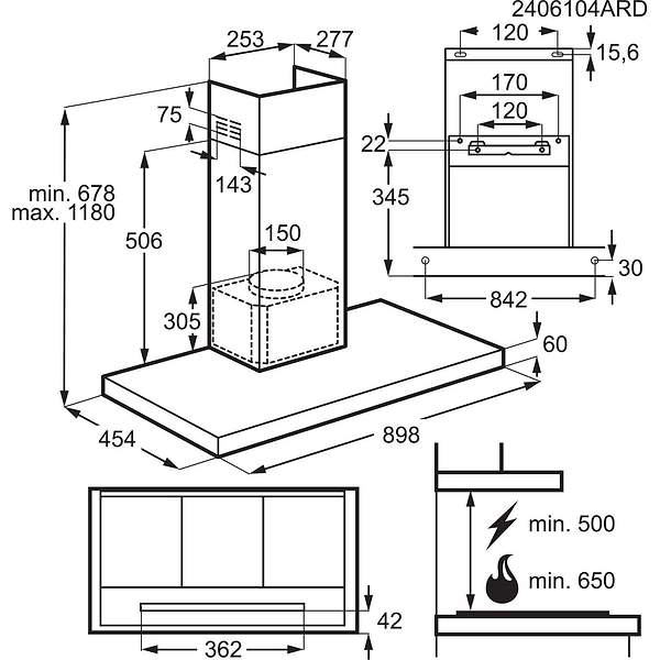 Фото - Вытяжка декоративная Electrolux LFT819K