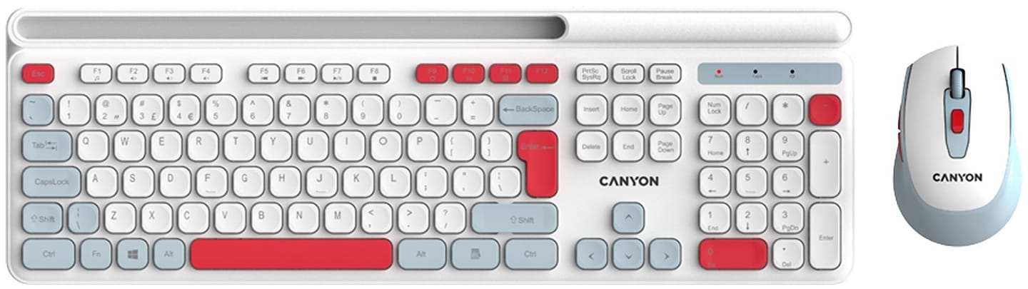 Клавіатура + миша бездротова Canyon HSET-W5 White (CNS-HSETW5WT) - Фото 1