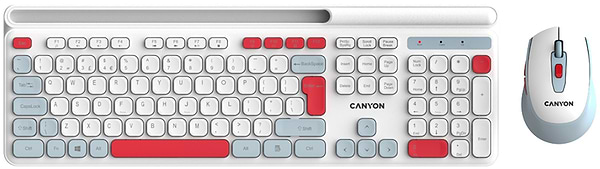 Фото - Клавіатура + миша бездротова Canyon HSET-W5 White (CNS-HSETW5WT) Фото - Клавіатура + миша бездротова Canyon HSET-W5 White (CNS-HSETW5WT)