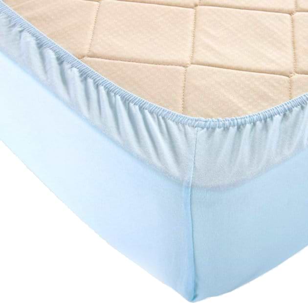 Простирадло двоспальне GM Textile на гумці блакитне 180х200х25 - Фото 1