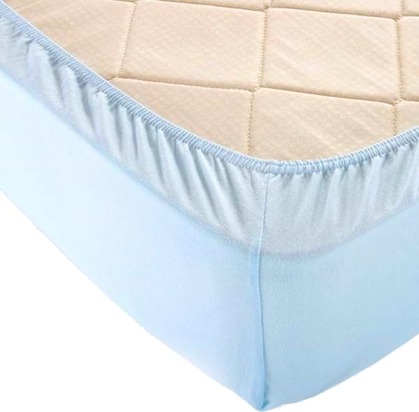 Фото - Простирадло двоспальне GM Textile на гумці блакитне 180х200х25 Фото - Простирадло двоспальне GM Textile на гумці блакитне 180х200х25