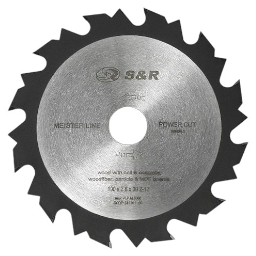 Диск алмазний S&R PowerCut 190x30x2.6 Z12 (241012190)