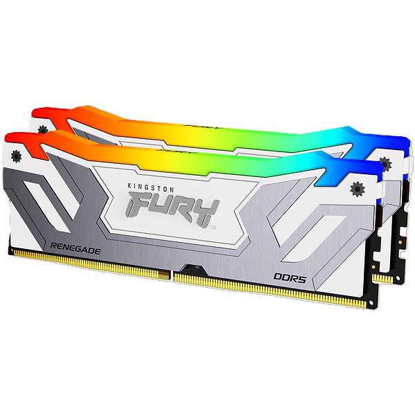 Фото - Память DDR Kingston FURY Renegade 48GB 8400MHz DDR5 CL40 CUDIMM Kit of 2 RGB White XMP (KF584CU40RWAK2-48)