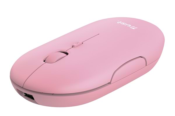 Фото - Мышь беспроводная Trust Puck Rechargeable Ultra-Thin BT WL Silent Pink (24125)