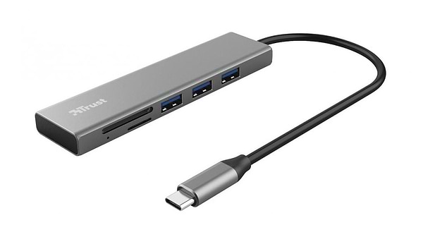 Фото - Хаб USB Trust Halyx Fast 3xUSB+Card Reader USB-C Aluminium (24191)