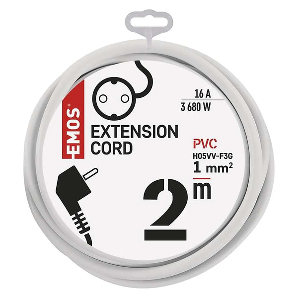 Фото - Удлинитель 220В EMOS P0122 1 розетка, 2м.
