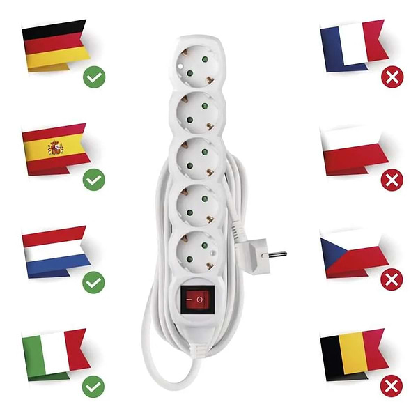 Фото - Удлинитель 220В EMOS P1525R, 5 розетки, 5м.