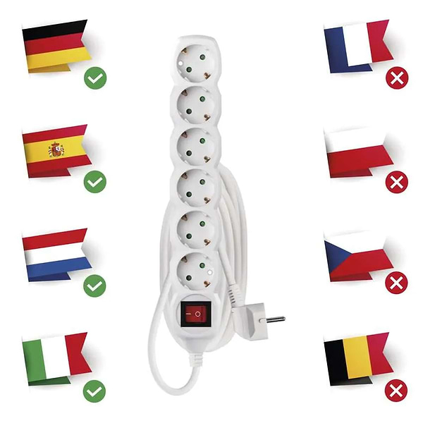 Фото - Удлинитель 220В EMOS P1623R, 6 розетки, 3м.