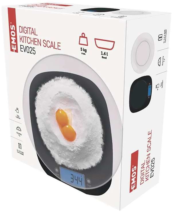 Фото - Весы кухонные EMOS цифровые EV025, черные с чашей