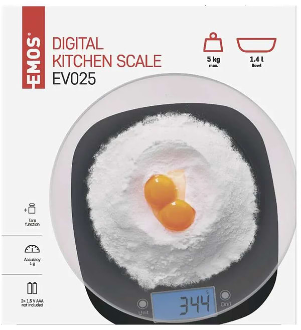 Фото - Весы кухонные EMOS цифровые EV025, черные с чашей