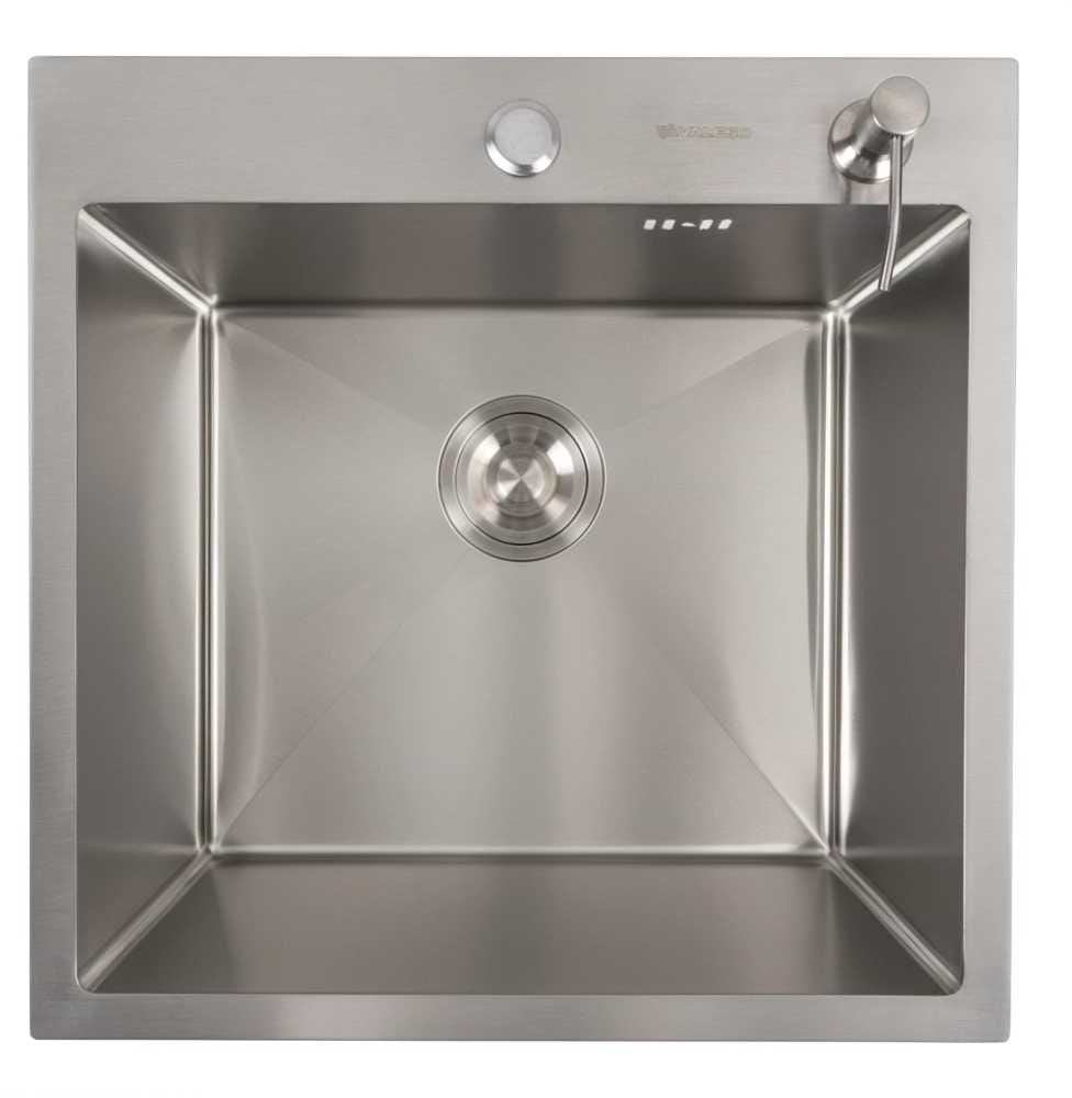 Мийка кухонна VALESO 50х50 нержавійка Handmade (сифон круглий, 3,0/0,8)