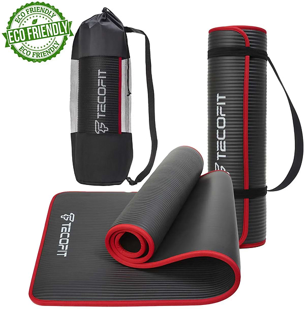 Фото - Коврик для йоги и фитнеса TECOFIT NBR с отделкой края тканью 183x61x1 см Black-Red + чехол-сумка в подарок (TOP18124795) Фото - Коврик для йоги и фитнеса TECOFIT NBR с отделкой края тканью 183x61x1 см Black-Red + чехол-сумка в подарок (TOP18124795)