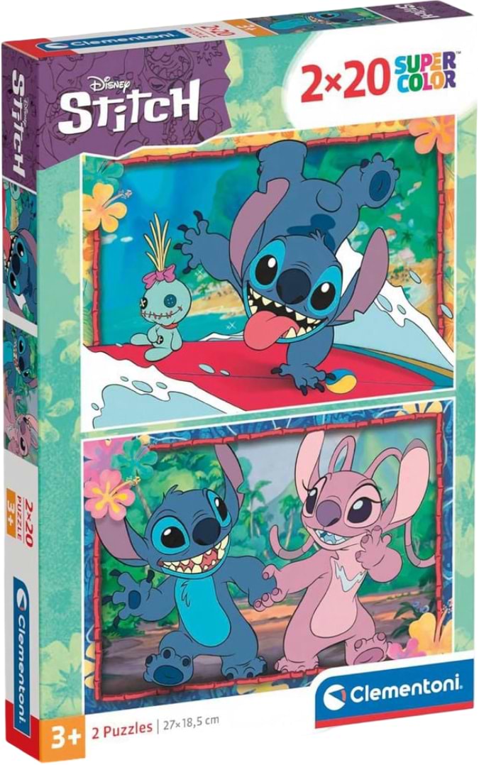 Пазли (3-4 роки) Clementoni Disney Stitch 2 шт. по 20 ел. (24809) - Фото 1