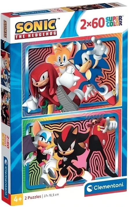 Пазли (3-4 роки) Clementoni 2в1 Sonic 2 шт. по 60 ел. (24821)