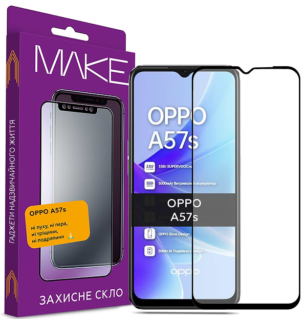Фото - Захисне скло для смартфону MAKE FCFG Oppo A57s (MGF-OPA57S)