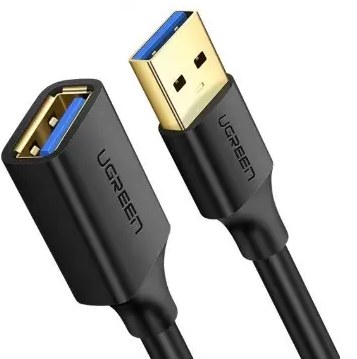 Фото - Кабель USB Type-A - USB Type-A UGREEN US129 USB 3.0 AM-AF 2 m Connector gold-plated Extension Cable Black (10373)