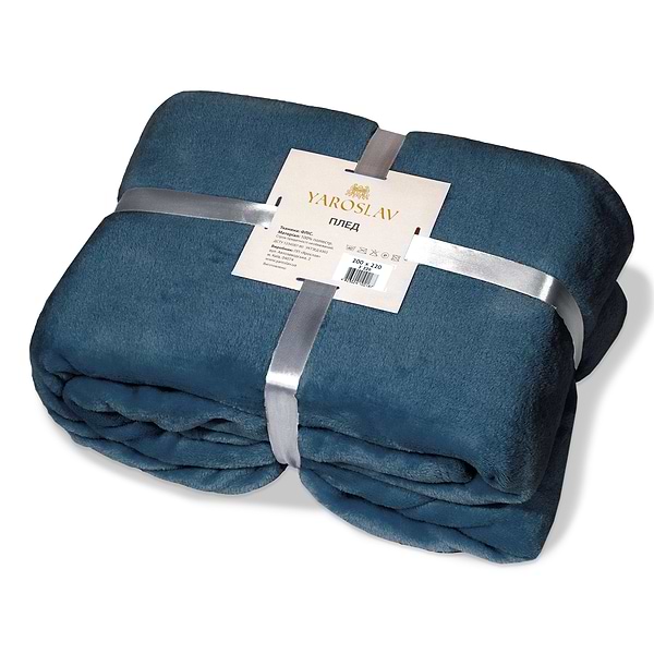 Фото - Плед евро Флис серо-голубой 200х220 (46085) Фото - Плед евро Флис серо-голубой 200х220 (46085)